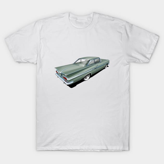 1959 Chevrolet Impala in Aspen Green T-Shirt by candcretro